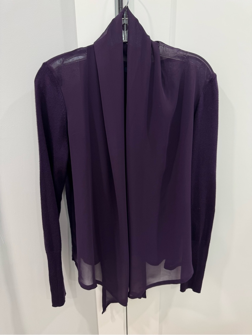 GAP Gap Women’s Cardigan Long Sleeve Top purple Plum Silk medium